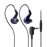 WGZBLON BLON BL03 耳机有线金属入耳式HIFI发烧级高音质可换线耳塞音乐电脑游戏通用 星空紫-带麦