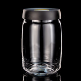 容山堂玻璃茶叶罐抽真空密封罐透明储物罐陈皮储存罐干果零食收纳 抽真空茶叶罐1200ml-黑盖金钮大