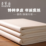 【全网低价】荣宝斋 宣纸 传统手工檀皮安徽泾县装裱收藏送礼书法国画山水写意创作品纸 手工檀皮-四尺100张