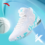 安踏（ANTA）KT3team|篮球鞋男春季新款汤普森防滑减震学生男士实战运动鞋子 【KT3-皮面】安踏白/泳池蓝-3 39