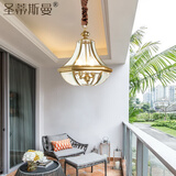 圣蒂斯曼 全铜户外防水 感应阳台别墅入户大吊灯门厅玻璃阳光房凉亭雨棚 开关接电款35厘米*高45（8平）