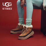 UGG秋季新款男女同款时尚舒适厚底溢毛系带休闲靴户外短靴1158210 CHE | 栗色 36