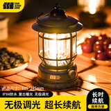 TANXIANZHE探险者户外露营灯照明帐篷灯超长续航充电野营灯氛围灯露营装备 曜石黑【超大1800毫安+充电线】