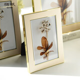 栖域（QIYU）现代简约铝合金婚纱照挂墙8寸相框摆台金属高档精致竖横相片框 玫瑰金 10寸【内径:20.3*25.4cm】