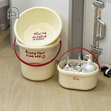 栋哈学生洗漱套装高中生住宿生家用水桶脸盆手提桶大容量简约洗澡用品 【3件套】水桶+脸盆+洗澡篮