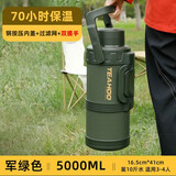 琪虎（THTEAHOO TH）316L不锈钢保温水壶家用超大容量户外便携水瓶旅行保温壶车载暖壶 5升 军绿色 5L