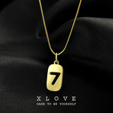 xlove数字7项链女S925银lucky幸运情侣吊坠锁骨链轻奢ins送女友礼物 幸运数字7项链K黄