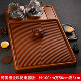 锦格 德国电木茶盘全自动一体套装电器烧水壶家用功夫茶具茶台茶托盘 德国橙金料配电器版100*50*5cm