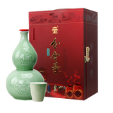 分金亭-亲佳亲 纯粮固态发酵 浓香型白酒 46度 青瓷瓶身 福禄葫芦摆件 46%vol 1970mL 1盒 分金亭-亲佳亲