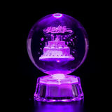 初凝（CHUNING）圣诞节生日礼物女生送女友小夜灯水晶球星空摆件台灯男生定制纪念 生日蛋糕6厘米