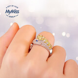 MyMiss银戒指女食指开口指环十二生肖戒子银饰品生日新年礼物送女友老婆 马金色