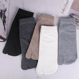 新帅【5双装】日本二趾袜子男士木屐袜吸汗透气运动中筒分趾袜男二指头脚趾棉袜 颜色搭配5双