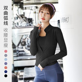Rianne.He运动夹克风衣外套女新款秋冬季拉链开衫长袖紧身跑步健身休闲上衣 星耀黑 XL【建议110-120斤】