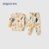 aqpa婴儿内衣套装纯棉衣服秋冬男女宝宝儿童秋衣秋裤（适合20℃左右） 森林摇滚乐器 90cm