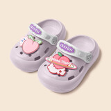 LATE TIME儿童拖鞋夏男童女童1-3岁可爱卡通软底防滑防撞婴幼儿宝宝洞洞鞋 紫色【桃子兔】 15 cm内长【适合约2-2.5岁】
