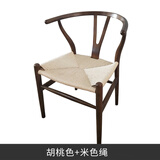 森绿尚品（SENLV  PREMIER） 北欧民宿餐椅家用设计师新中式手工编绳圈椅纯实木白蜡木y椅子