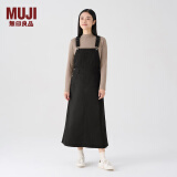 无印良品 MUJI 女式 棉斜纹背带裙裙子文艺范工装纯棉全棉BE06CC3A 黑色 S(155/62A)