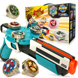 灵动创想（LDCX） 魔幻陀螺4代陀螺玩具单六核聚能引擎欧布圣剑陀螺儿童对战套装 （六连发陀螺枪）灵动雷影901