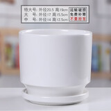 裕轩堂纯白色新款陶瓷花盆室内简约个性带托盘绿萝吊兰蝴蝶兰多肉盆桌面 7120000白 大号口径约17厘米