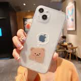 魔杰乐（MOJIELE） 卡通可爱创意小熊适用于iPhone手机壳苹果手机保护套情侣款防摔硅胶软壳 思考问题小熊-透明壳 iPhone13