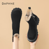 达芙妮雪地靴女加绒加厚东北大棉鞋厚底短靴子女 4023608073 黑色 39 