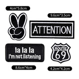 徽章刺绣布贴衣服裤子装饰图案贴布羽绒服牛仔裤破洞修补贴补丁贴 13 混装4个