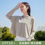 翊尚美防晒衣女冰丝薄款透气夏季新款防紫外线防晒服骑车连帽短外套 【冰感防晒黑胶大帽檐】松椰咖 均码 【适合80-140斤】