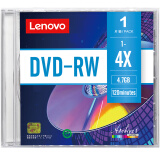 联想（Lenovo）DVD-RW 空白光盘/刻录盘 1-4速4.7GB 台产档案系列 单片盒装 可擦写 可重复刻录