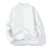 轩莱雅（XUANLAIYA）圆领加绒毛衣男大码宽松帅气潮流加厚针织衫线衣男打底衫加绒冬装 E02款加绒白色 XL