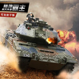 冠今玩具超大合金2.4G对战遥控坦克车可发射充电儿童汽金属履带式男孩玩具 德国豹2对战坦克