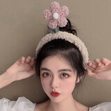 玖维娅发带女网红甜美洗脸发箍束发带少女可爱森系百搭发卡宽边头箍 JYFG008花朵粉色
