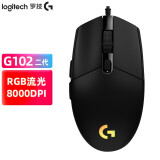 罗技（G） g102二代游戏鼠标 电竞鼠标 有线鼠标 RGB轻量化小手鼠标 吃鸡宏编程 G102二代黑色