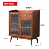 冯派 餐边柜实木简约多功能储物柜  厨房柜 小户型中式厨房收纳柜子 LS2010019咖啡色 双门餐边柜