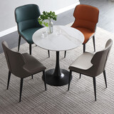 屹龙洽谈桌椅组合岩板阳台桌椅小圆桌子休闲接待桌椅奶茶店咖啡厅桌椅 一桌四椅【直径90】颜色备注