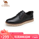 骆驼（CAMEL） 商务休闲鞋男百搭英伦时尚正装鞋 A012266110 黑色 43
