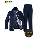 能盾冬季工作服棉衣男加厚棉袄劳保服汽修防寒棉服CJ-12冬 藏青色M衣+单裤套装可脱卸 XL