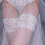 涞觅润丝【极光】长筒袜莫奈花园丝袜10D超薄性感丝滑油亮高筒女袜 白色 带脚型 隐秘发货 1双 均码 油亮长筒袜-(150~180cm)