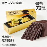 魔吻（AMOVO） 72%可可偏苦纯黑巧克力考维曲 纯可可脂手工休闲零食