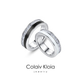 Colaivkloia情侣戒指男女对戒黑白一对时尚手饰品520情人节生日礼物送男女友 JZ0306情侣一对价+皮绳 美号5号