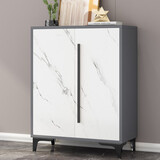 酷林鞋柜门口储物柜多层收纳柜进门现代轻奢玄关柜 黑色腿 70*33*90cm