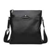 MOEPEQDAISHU男士单肩包斜挎包真皮公文包大容量头层牛皮时尚休闲竖款挎包背包 MH 281 平纹2