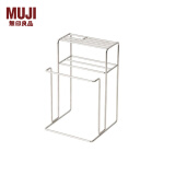 无印良品 MUJI 不锈钢厨具收纳架 MC04CC0S 置物架 多功能金属刀架砧板架 银色 宽136x深132.5x高214mm