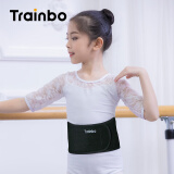 Trainbo舞蹈护腰带夏季透气保暖武术声乐保护儿童专用跳舞收腹练功束腰带 小号加宽（黑色）透气设计 80cm*13.5cm
