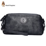 暇步士（Hush Puppies） 手拿包包头层牛皮大容量休闲商务男包银灰色送男朋友新年礼物