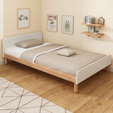 古宜 古宜 单人床 韩式单人床实木腿床储物床小户型卧室床酒店标准床 白色单床+床垫 1200*2000