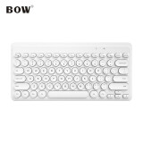 航世（BOW）K-610 无线键盘 炫彩复古键盘 笔记本电脑家用办公通用女生可爱小键盘 白色