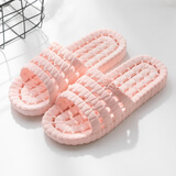 始丰 凉拖鞋居家漏水镂空速干浴室拖鞋女夏天防滑男家用情侣女士拖鞋 粉红 38-39