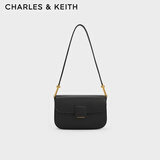 CHARLES&KEITH方扣KOA小方包单肩包包女包女士女生日情人节礼物CK2-20270818 CK2-20270818-2Black黑色 M