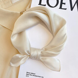 故事人生人生故事丝巾纯色真丝小方巾百搭素色桑蚕丝小领巾休闲小丝巾围巾 白色 53*53cm