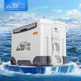 恒冠（HENGGUAN）2024新款恒冠钓箱多功能钓鱼箱海钓箱保温箱冷藏箱36L钓海钓带轮 白色